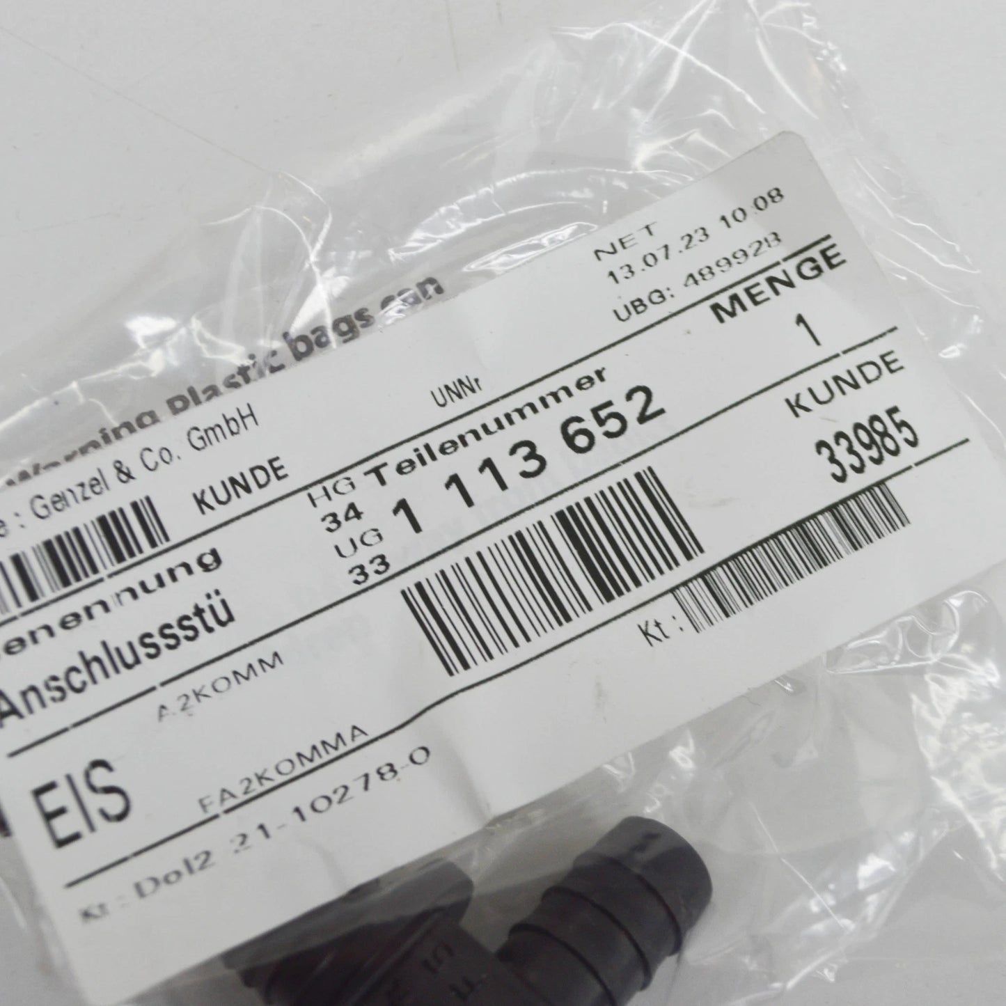 NEW BMW 3 E30 POWER BRAKE UNIT DEPRESSION T-CONNECTOR 34331113652 ORIGINAL