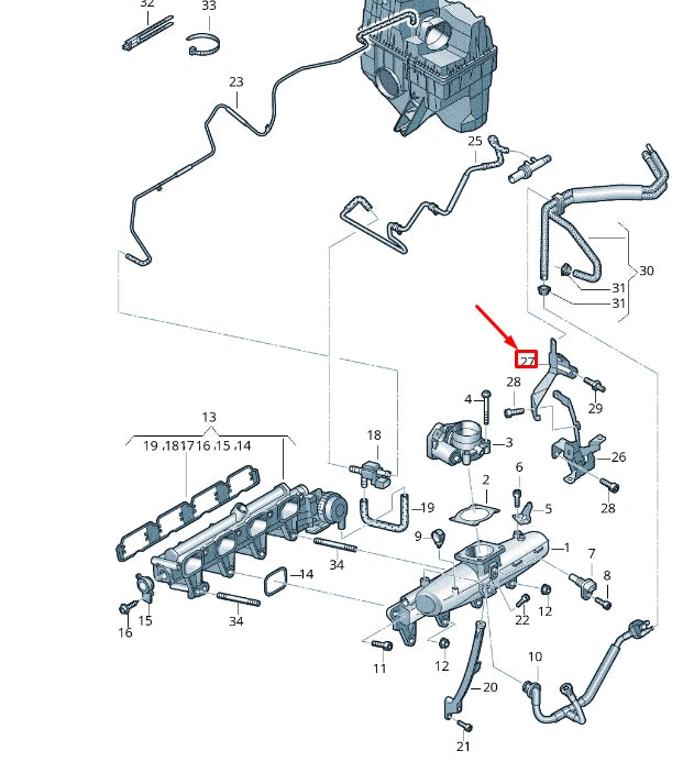 NEW VW TRANSPORTER VI T6 INTAKE SYSTEM BRACKET 7E0133362B
