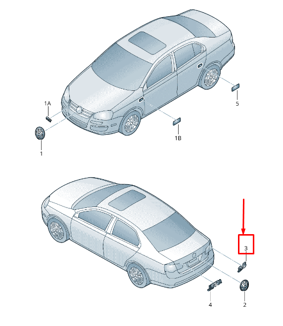 new vw jetta iii 1k mk3 rear badge emblem 1k5853675b739 1k5853675b 739 original