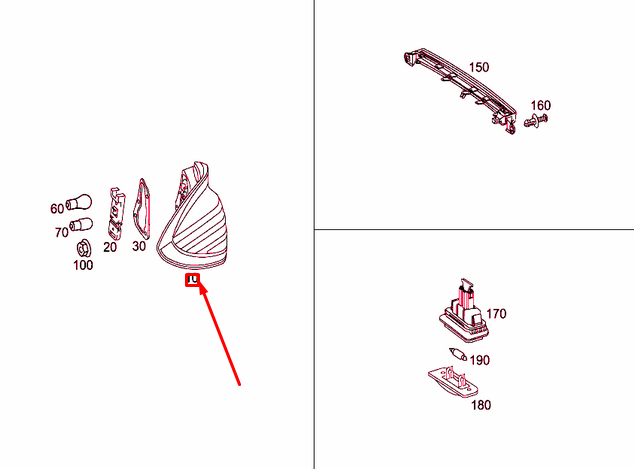 new mercedes-benz c w203 rear right tail lamp a2038202664 original