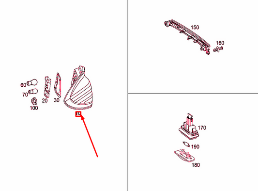 new mercedes-benz c w203 rear right tail lamp a2038202664 original