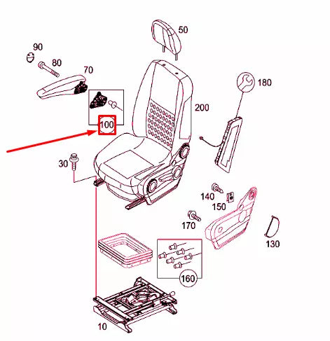NEW MB SPRINTER 906 FRONT DRIVER SEAT ARMREST FIXTURE KIT A0009730700