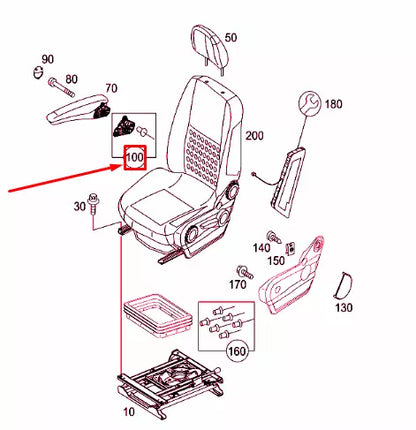 NEW MB SPRINTER 906 FRONT DRIVER SEAT ARMREST FIXTURE KIT A0009730700