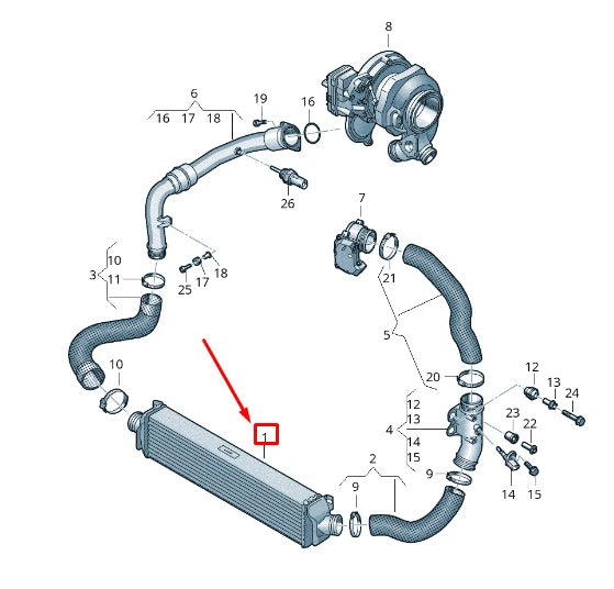 NEW AUDI Q5 FY INTERCOOLER RADIATOR 80A145805K ORIGINAL
