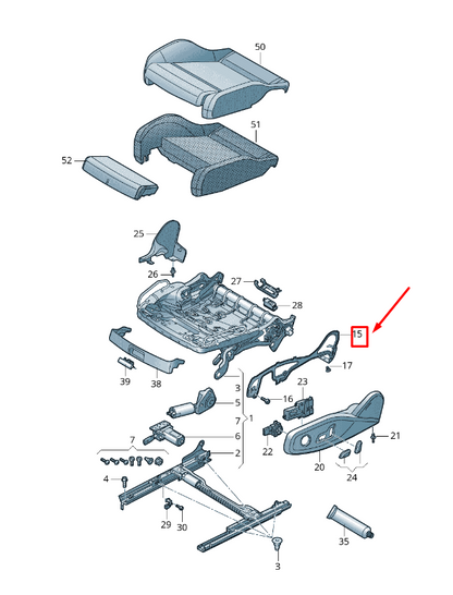 new audi a5 f5 front right outer seat trim retainer 8w0881560 original