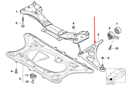 new bmw m3 e46 front right lower control arm 31122229454 3.2 petrol original