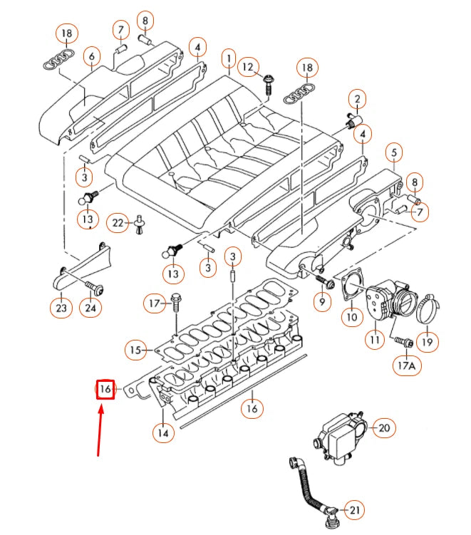 NEW AUDI A8 D3 ENGINE INTAKE MANIFOLD LOWER PART GASKET 07C129717D ORIGINAL