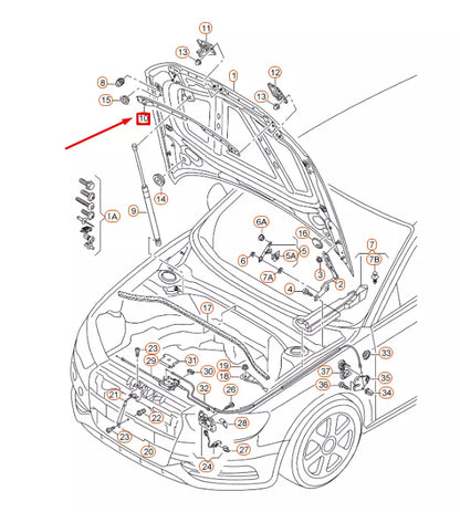 NEW AUDI A3 8V ENGINE HOOD FRONT EDGE PROTECTION 8V0823126B ORIGINAL