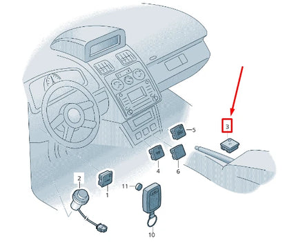 NEW VW SHARAN 7N REMOTE HANDS-DREE DEVICE PUSHBUTTON 1T09271249B9