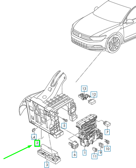 new vw arteon 3h7 central electrics control unit bracket rhd 5q2941395a original