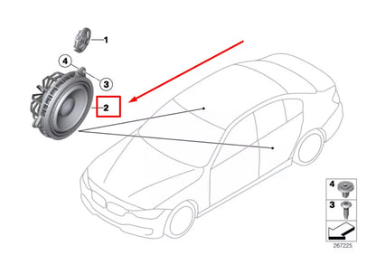 NEW BMW 3 F30, F80 REAR DOOR SOUND SPEAKER 9264944 65139264944 ORIGINAL