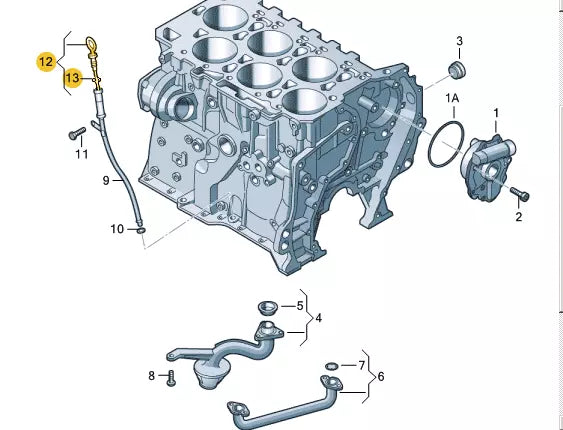 NEW VOLKSWAGEN ATLAS CA1 ENGINE OIL DIP STICK 03H115607F