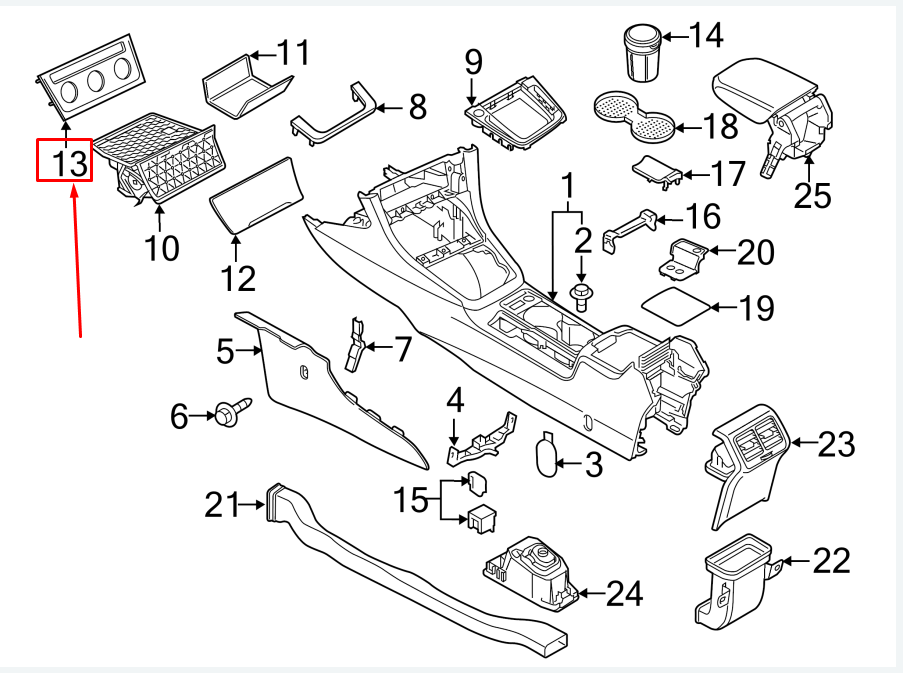 NEW VW GOLF VII 5G MK7 CENTER CONSOLE TRIM PANEL 5GM863042TAI ORIGINAL
