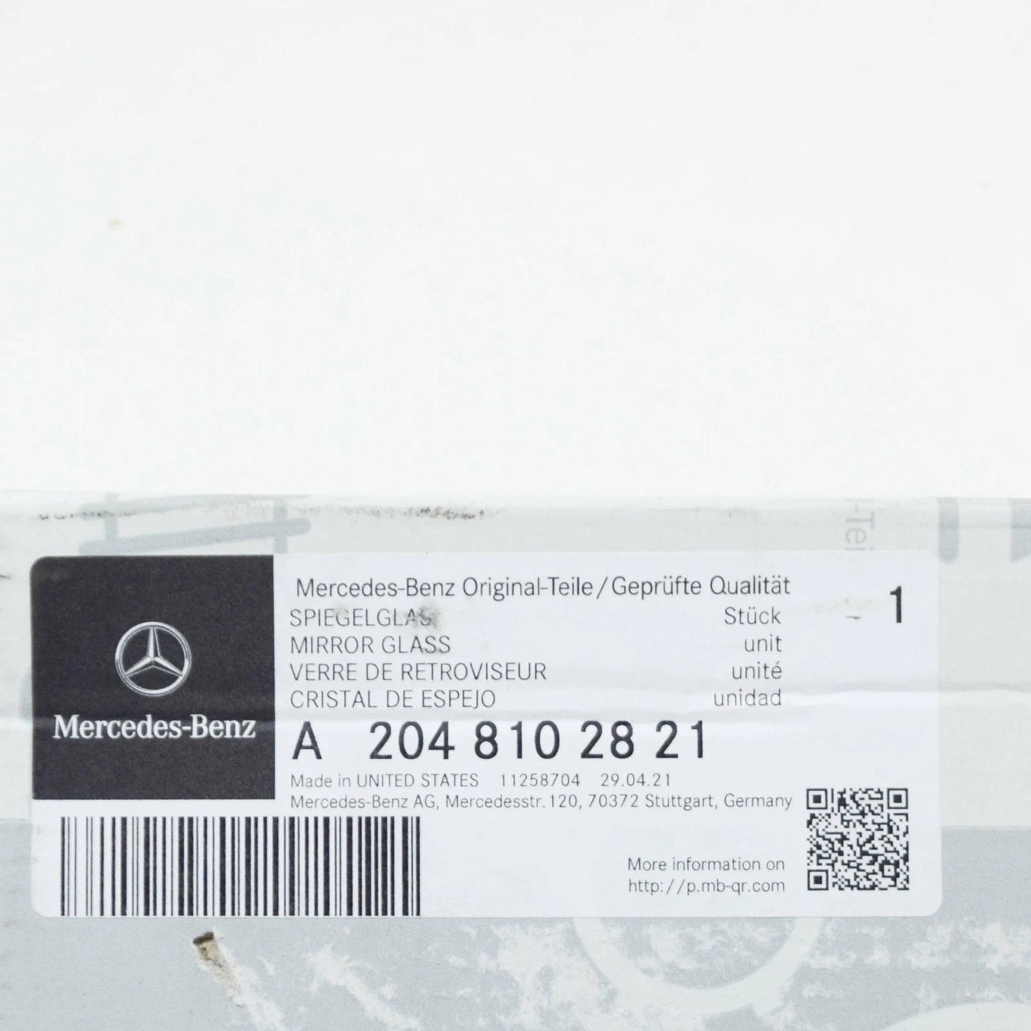 NEW MERCEDES-BENZ GLK X204 FRONT RIGHT DOOR MIRROR GLASS A2048102821