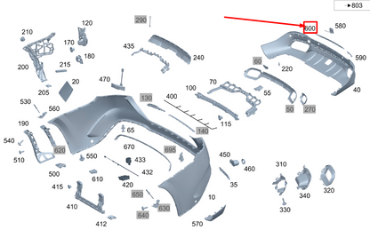 new mercedes-benz gls x167 rear center bumper trim bar a1678859102 original