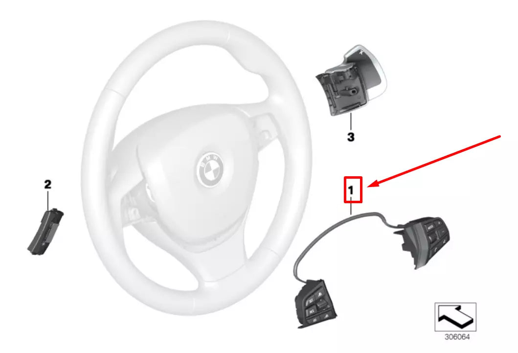 NEW BMW 6 GRAN COUPE F06 STEERING WHEEL SWITCH 7847653 61317847653 ORIGINAL