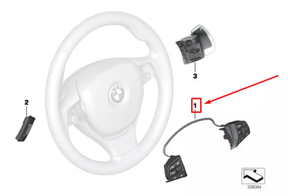 NEW BMW 6 GRAN COUPE F06 STEERING WHEEL SWITCH 7847653 61317847653 ORIGINAL