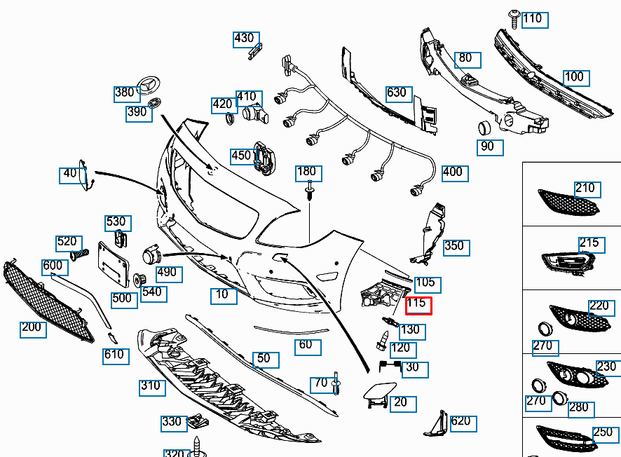 NEW MERCEDES-BENZ B W246 FRONT RIGHT BUMPER BRACKET A2468852021 ORIGINAL