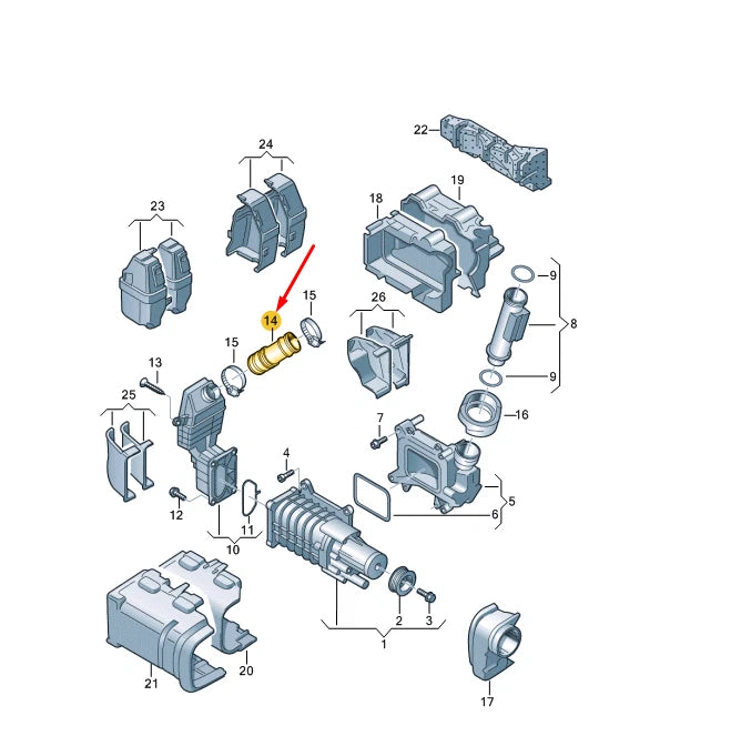NEW VOLKSWAGEN BEETLE A5 INTAKE TUBE 03C145747C ORIGINAL