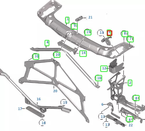 NEW BMW 3 GT F34 FRONT LEFT HEADLIGHT BRACKET 51117294915 7294915 5 ORIGINAL