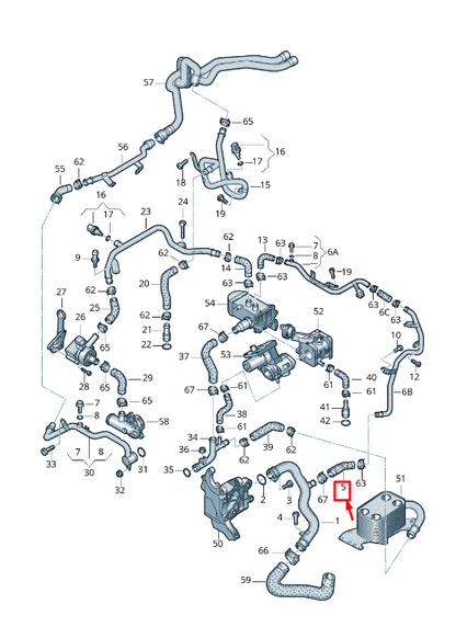 new audi a5 sportback 8t engine coolant hose 059121105f original