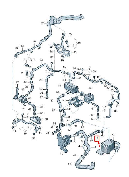new audi a5 sportback 8t engine coolant hose 059121105f original