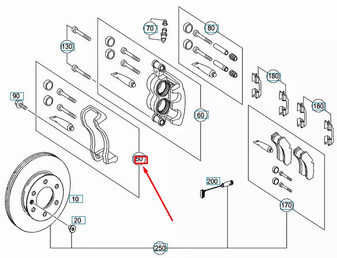 NEW MB SPRINTER 906 FRONT WHEEL BRAKE CALIPER CARRIER A0004207415 ORIGINAL