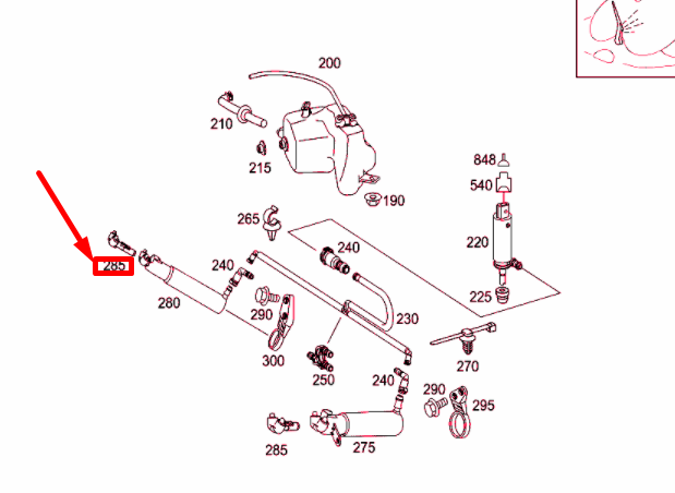 NEW MERCEDES-BENZ E W211 RIGHT SIDE HEADLIGHT WASHER NOZZLE A2118600447 ORIGINAL