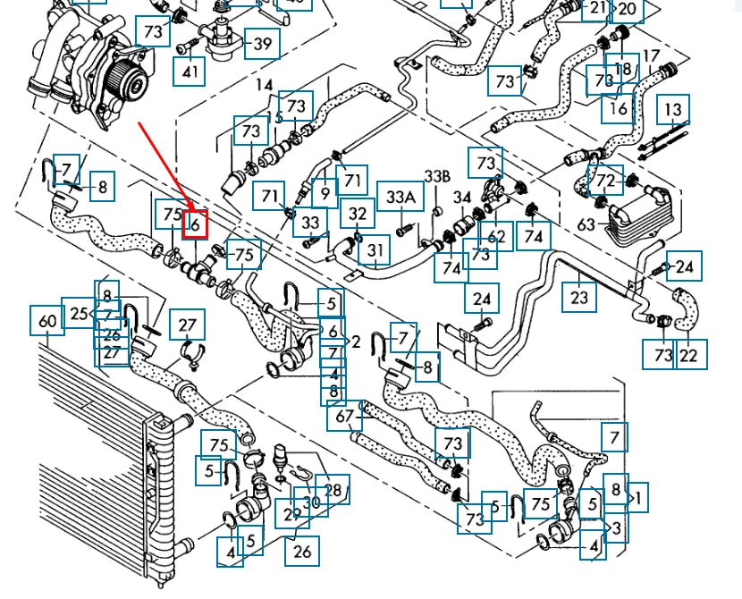 NEW VOLKSWAGEN CC COOLANT T-CONNECTION PIECE N90692901 ORIGINAL