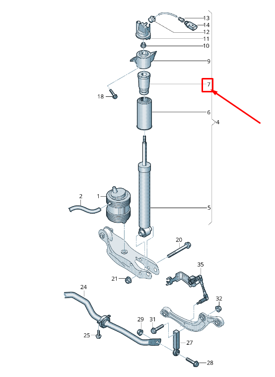 NEW AUDI Q7 4M REAR SHOCK ABSORBER HELPER SPRING 4M0512131E ORIGINAL