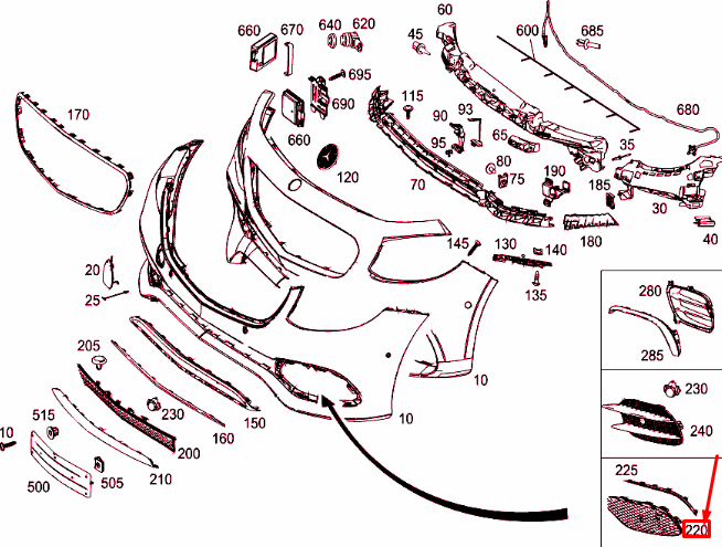 NEW MERCEDES-BENZ E W213 FRONT BUMPER LEFT BOTTOM COVER A2138851122 ORIGINAL