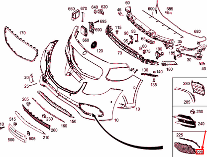 NEW MERCEDES-BENZ E W213 FRONT BUMPER LEFT BOTTOM COVER A2138851122 ORIGINAL