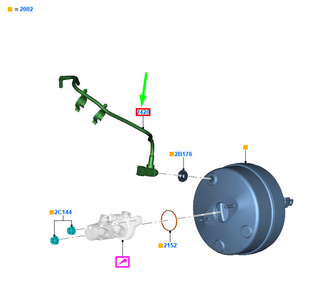 new ford ranger t6 mk1 brake booster vacuum tube lhd 5651862 original