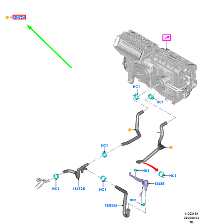 new ford kuga mk3 heater water hose 2480840 lx61-8b159-aad original