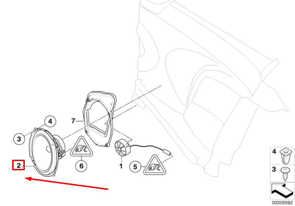 new mini cabrio r57 rear woofer harman kardon speaker 65139194843 original