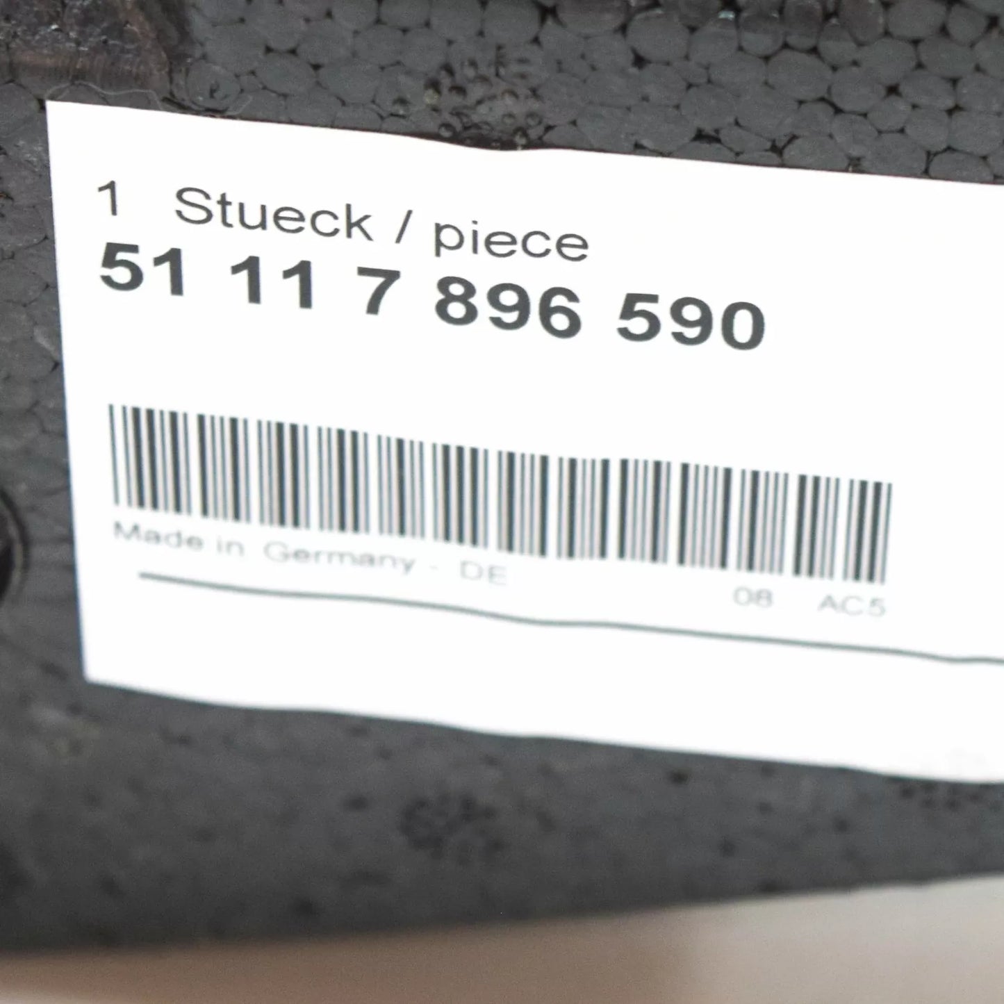 NEW BMW 5 E60 FRONT IMPACT REINFORCEMENT BAR RIGHT FOAM M 51117896590 ORIGINAL