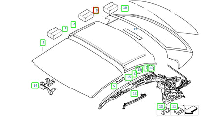 NEW BMW 3 E93 ROOF SHELL MIDDLE FASTENING KIT 54377183308 7183308 ORIGINAL