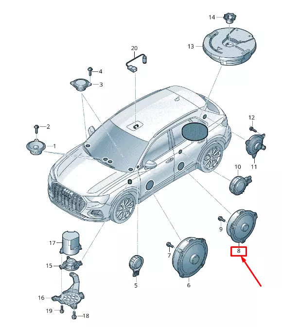 NEW AUDI Q2 GA REAR DOOR BASS LOUDSPEAKER 83A035411