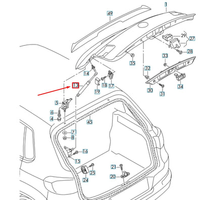 NEW VOLKSWAGEN TIGUAN 5N MK1 REAR LID GAS FILLED STRUT 5N0827550E ORIGINAL