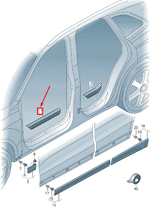 NEW AUDI Q5 8R FRONT RIGHT SILL TRIM STRIP 8R0853374D01C 8R0853374D 01C