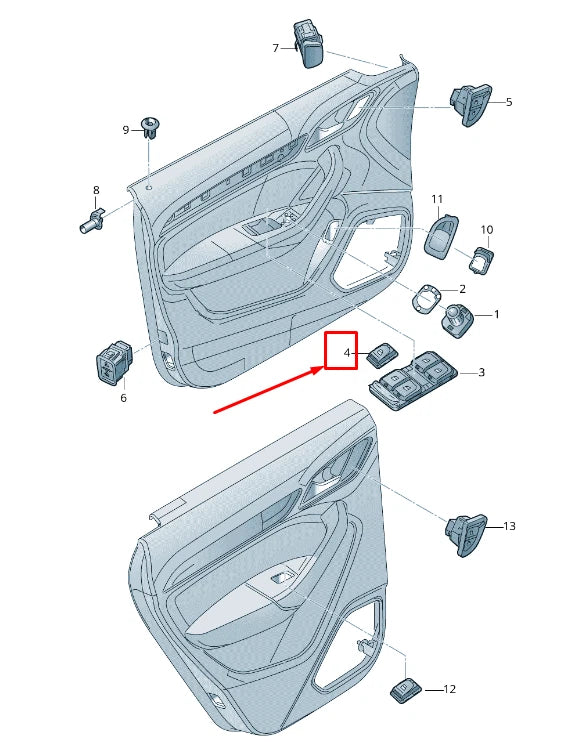 NEW AUDI Q3 8U FRONT RIGHT DOOR WINDOW SWITCH 4G09598555PR 4G0959855 5PR
