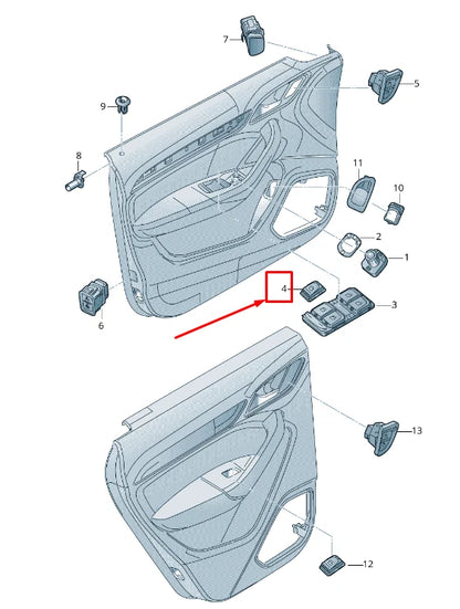 NEW AUDI Q3 8U FRONT RIGHT DOOR WINDOW SWITCH 4G09598555PR 4G0959855 5PR