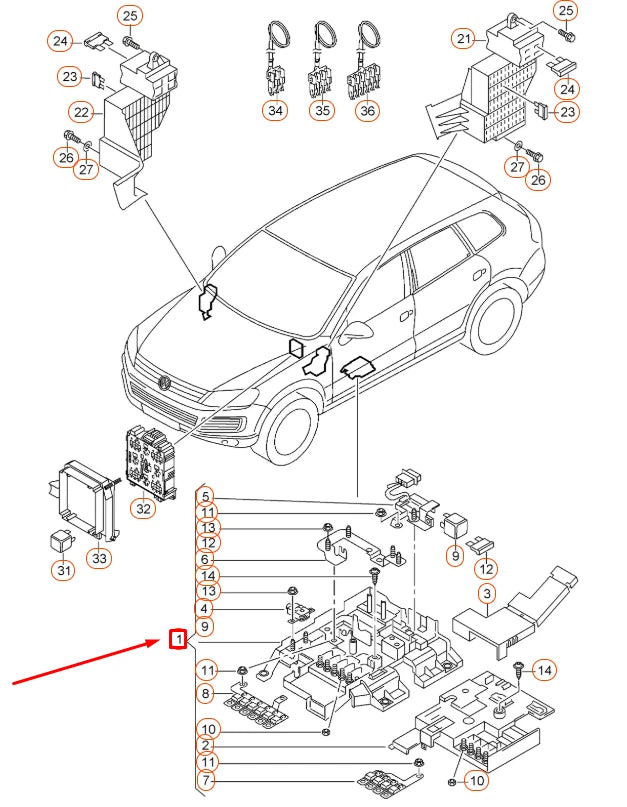 NEW AUDI Q3 8U MAIN FUSE SOCKET 7P0937548F ORIGINAL