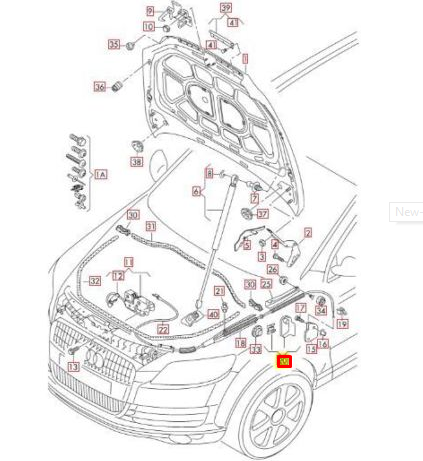 NEW AUDI Q7 4L BONNET HOOD RELEASE HANDLE RHD 4L2823533A4PK ORIGINAL