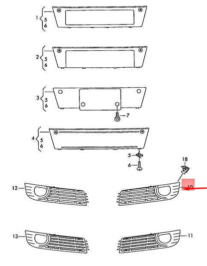 NEW AUDI A8 D3 4E FRONT BUMPER LEFT FOG LIGHT GRILLE 4E0807679A ORIGINAL