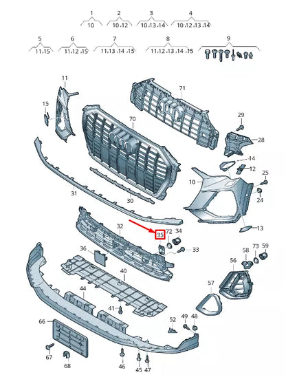 NEW AUDI Q3 F3 FRONT RIGHT PARK SENSOR MOUNT BRACKET 83A919268B ORIGINAL