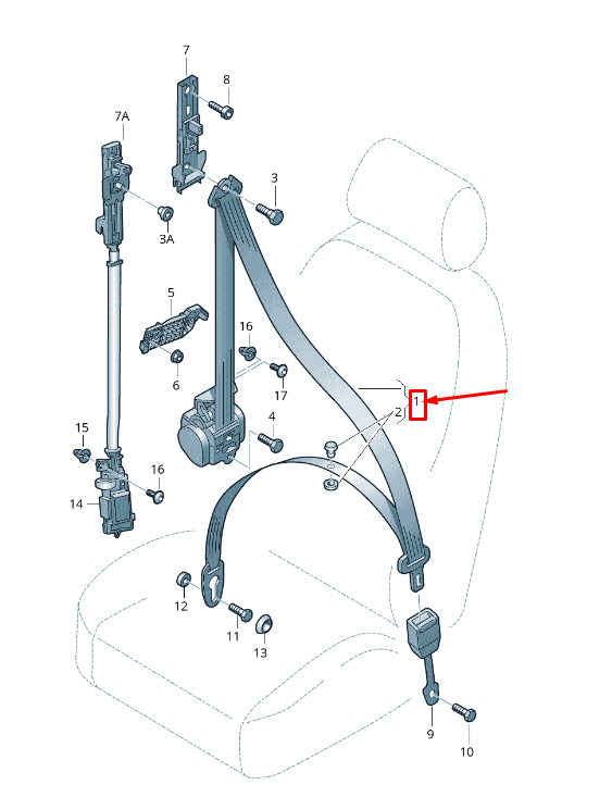 new audi a4 allroad b8 front left seatbelt lhd 8k1857705akv04 original