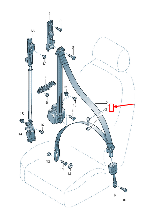 new audi a4 allroad b8 front left seatbelt lhd 8k1857705akv04 original