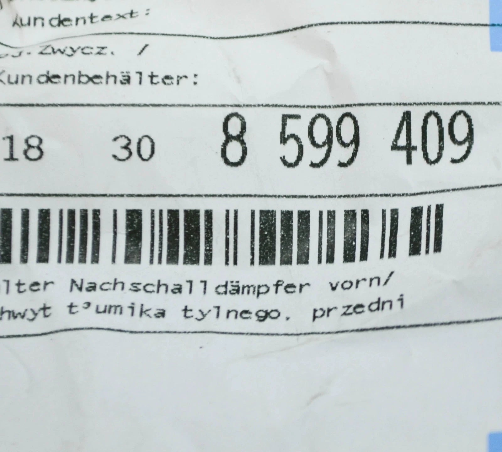 NEW BMW 3 G20 REAR EXHAUST SILENCER FRONT BRACKET 18308599409 ORIGINAL