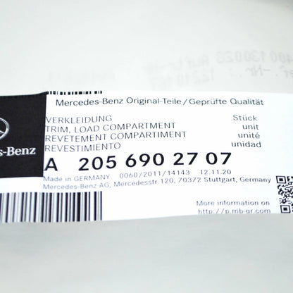 NEW MB C W205 REAR LEFT UPPER TRUNK TRIM PANEL INTERIOR A2056902707 ORIGINAL